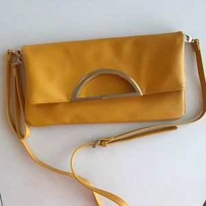 White House Black Market Yellow Crossbody Clutch